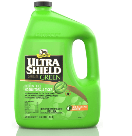 Absorbine UltraShield Green All-Natural Fly & Insect Repellent for Horses & Dogs, Essential Oils Repel & Control, 32oz Spray Bottle