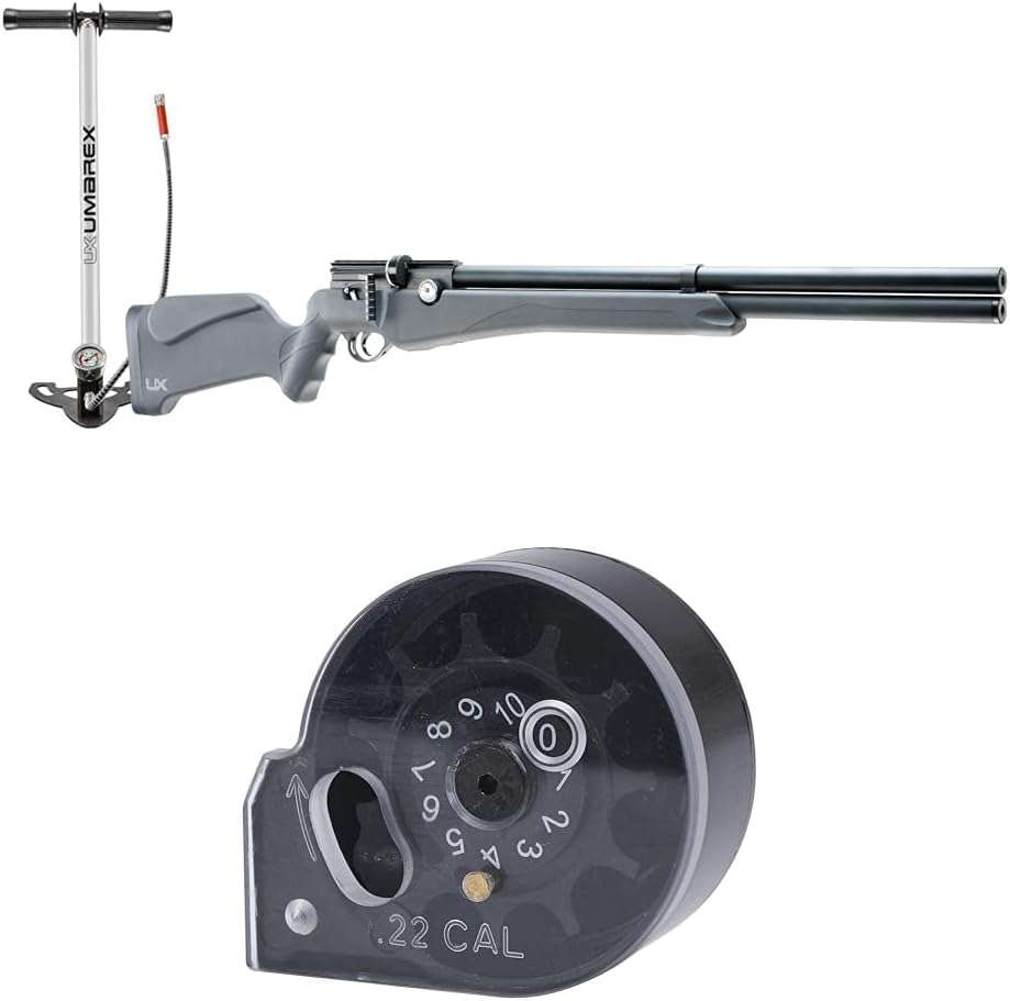 Bundle of Umarex Origin PCP .22 Caliber Pellet Gun Air Rifle, Includes Hand Pump + Umarex Gauntlet PCP Pellet Gun Air Rifle Magazine, .22 Caliber, 10-Shot Mag