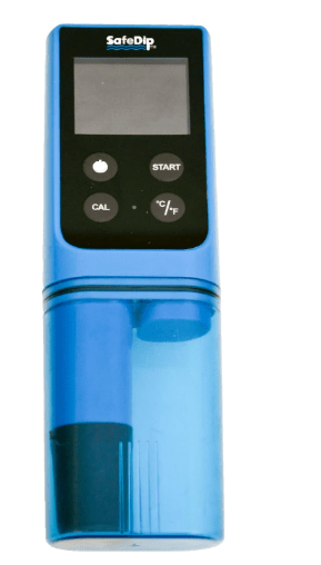 Solaxx MET01A SafeDip Digital Test Meter for pH, Chlorine, Salt and Temperature Blue