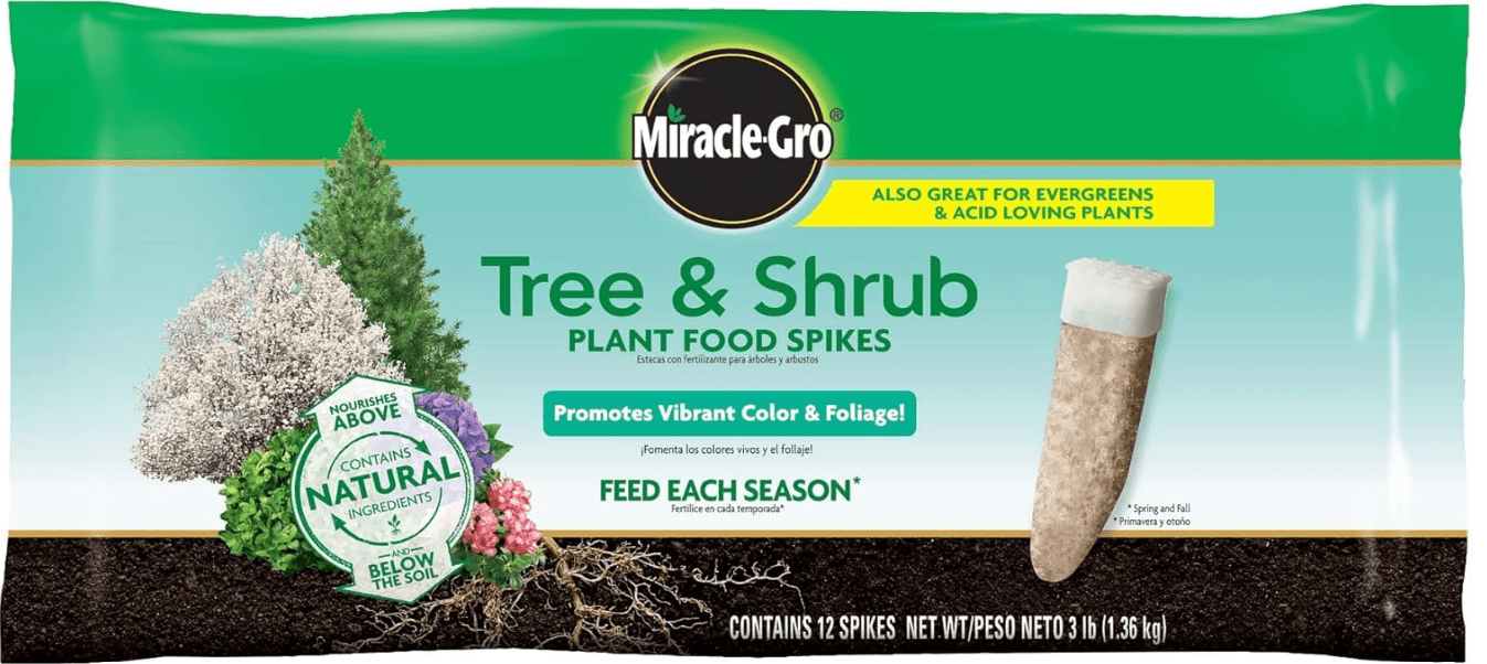 Miracle-Gro Tree and Shrub Plant Food Spikes, For Deciduous, Flowering and Evergreen Trees, Hydrangeas, and Acid-Loving Plants
