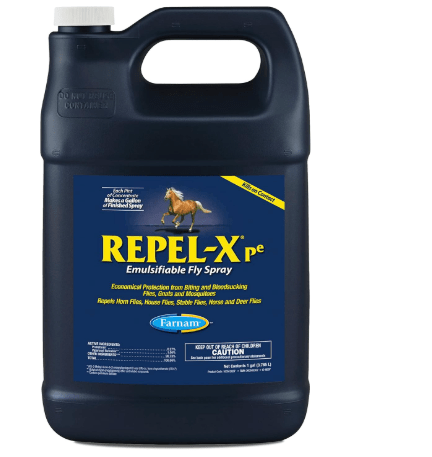 Farnam Repel-XPe Emulsifiable Horse Fly Spray, Liquid Concentrate, Mix with Water, 128 Ounces, One Gallon