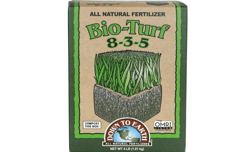 Down to Earth Organic Bio-Turf Lawn Fertilizer Mix 8-3-5, Natural Nitrogen-Rich Grass Feed