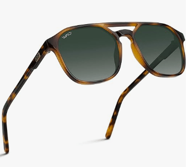 WearMe Pro Polarized Double-Bridge Large Rectangular Unisex Sunglasses