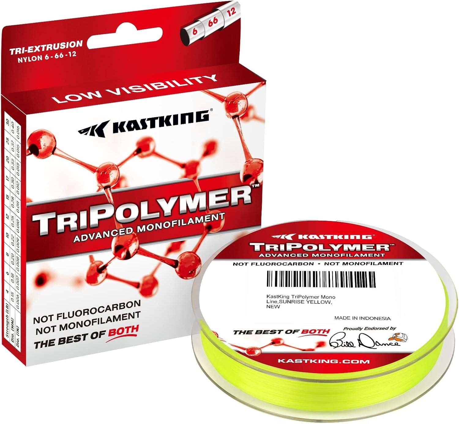 KastKing TriPolymer Advanced Monofilament Fishing Line, Low Light Refraction, Super Smooth, Highly Abrasion Resistant, Triple Cross Head Extrusion Process Fishing Line 