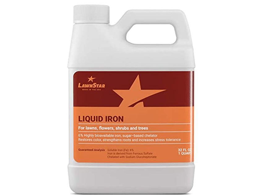 LawnStar Liquid Iron (32 OZ) for Plants - Multi-Purpose, Suitable for Lawn, Flowers, Shrubs, Trees - Treats Iron Deficiency, Root Damage & Color Distortion 
