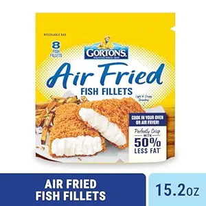 Gorton’s Air Fried Fish Whole Fillets, Wild Caught Fish, Frozen, 8 Count, 15.2 Ounce Resealable Bag
