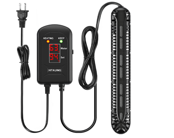 HiTauing Aquarium Heater, 300W Fish Tank Heater with LED Digital Display & 5 Safety Protection, Submersible Aquarium Heater with 2 Suction Cup and 8.2Ft Cord for 40-75 Gallon Fish Tank.
