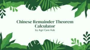 Chinese Remainder Theorem Calculator