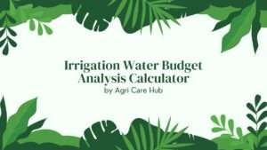 Irrigation Water Budget Analysis Calculator
