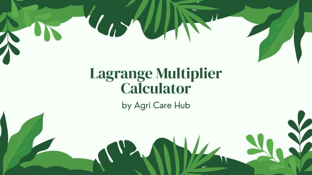 Lagrange Multiplier Calculator