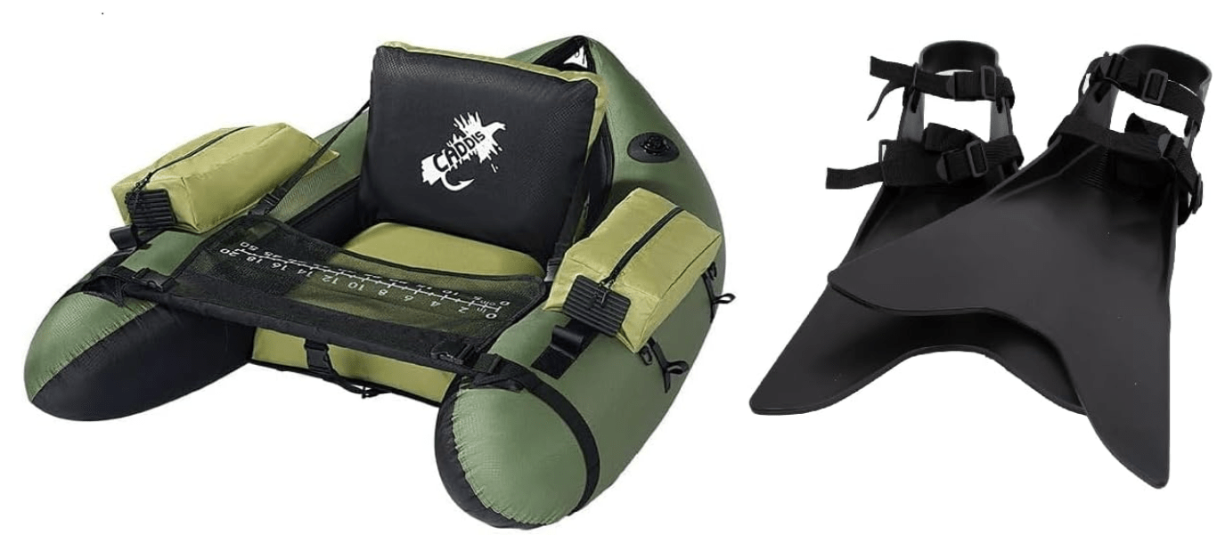 Pro 3000 Fishing Float Tube + Elite Wading Fins 