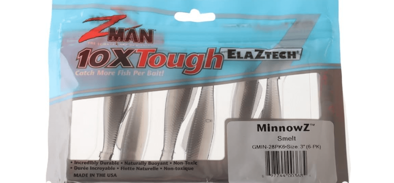 Z-Man GMIN-28PK6 Elaztech MinnowZ Swimbait, 3" Smelt 6 Pack, SMET 