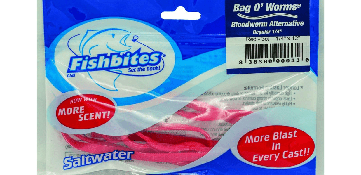Fishbites 0033 Red Bloodworm Bag O'Worms, Small, 3-Count (1 Package) 