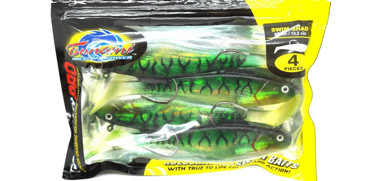 Tsunami Pro Swim Shad Holographic Swim Bait 6" SS6 Green Mackerel 