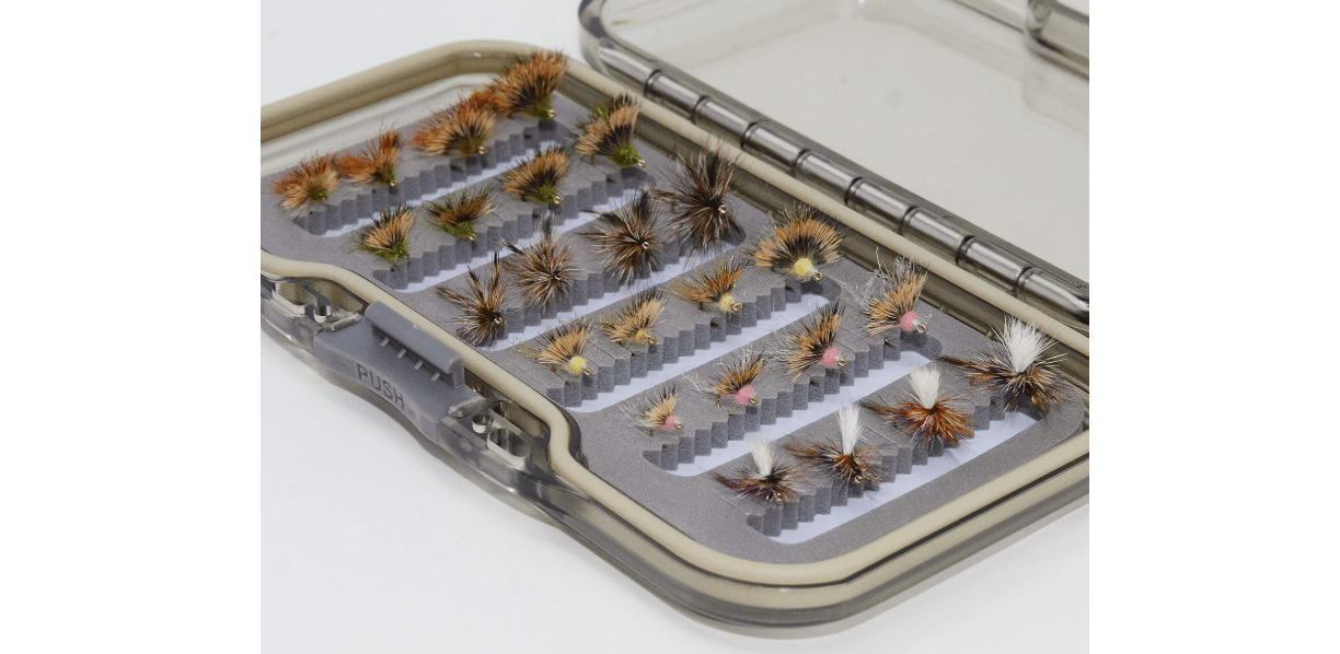 Outdoor Planet 24/26/ 36 Premium Fly Fishing Flies Assortment | Dry, Wet, Nymphs, Streamers, Wooly Buggers, Hopper, Caddis | Trout, Steelhead, Bass Fishing Lure Set 