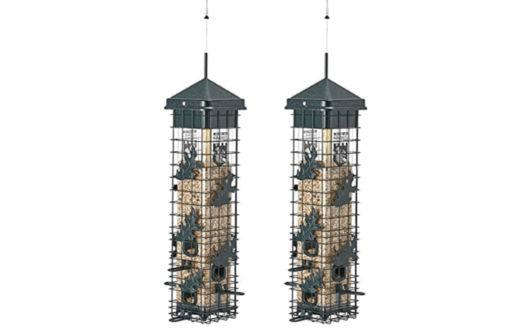 Brome Squirrel Solution 200 Squirrel-Proof Bird Feeder with 6 Feeding Ports with 3.4 lbs, Seed Capacity (Green, 2-Pack) 