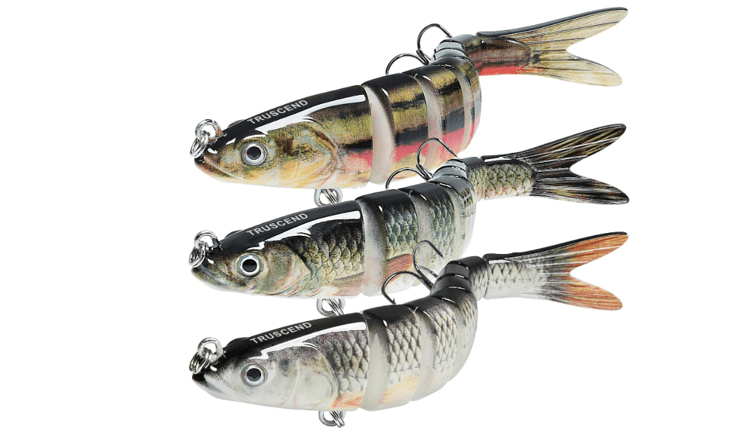 TRUSCEND Easy Catch Swimmax, Magic Noisy Turbulent Wiggling and Vibrating Actions for More Bites, Segmented Swimbait Jointed by Dyneema Strongest Fiber, Lifelike Fishing Lures for Relax Family Fishing 