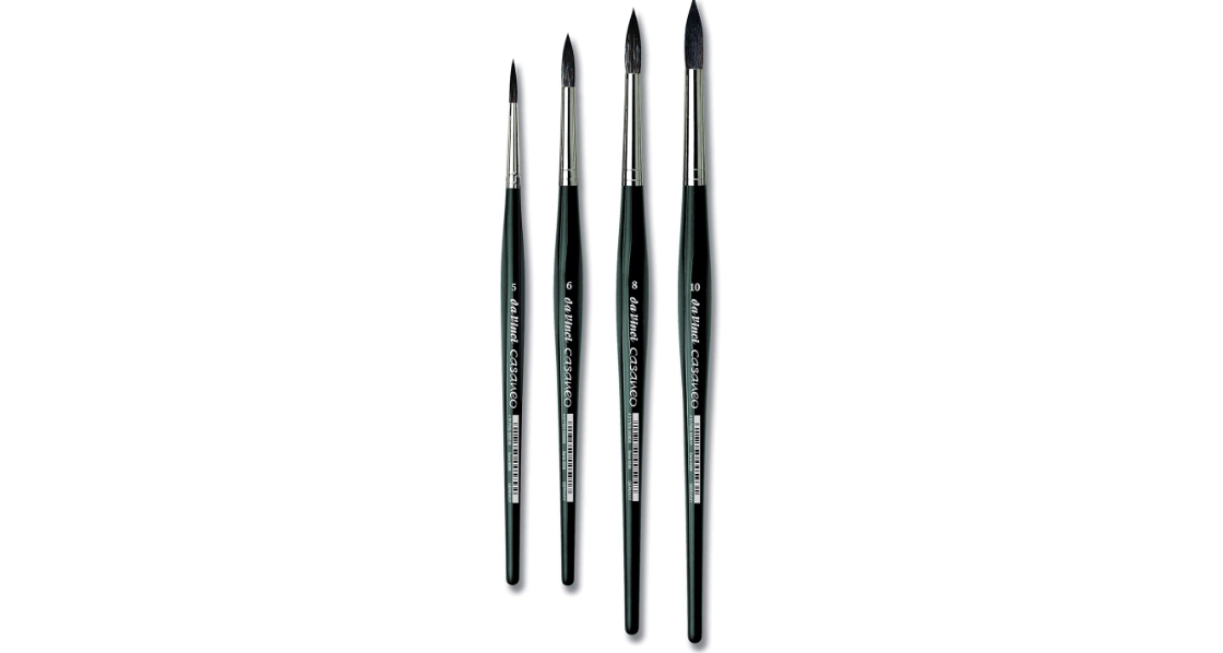 da Vinci Brushes 5598 Casaneo Large Round (Sizes 5,6,8,10) Artist Brush Set, Black, 4 