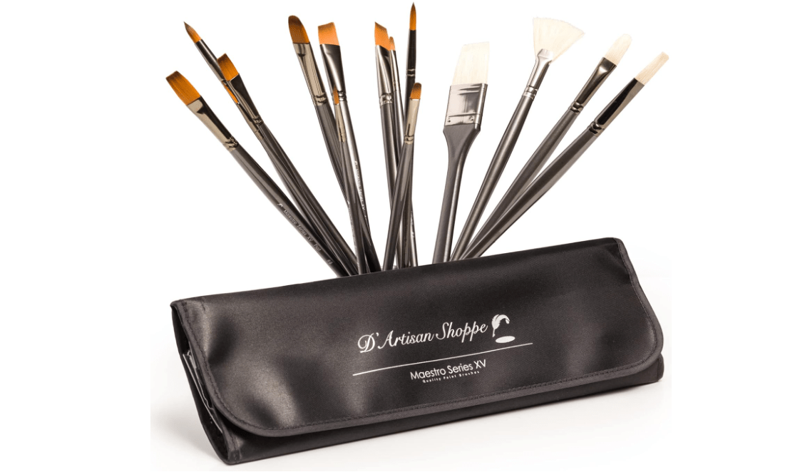 Maestro Series XV 15pc and Fine Tip Series IV Round 0 Artist Brush Set Bundle 