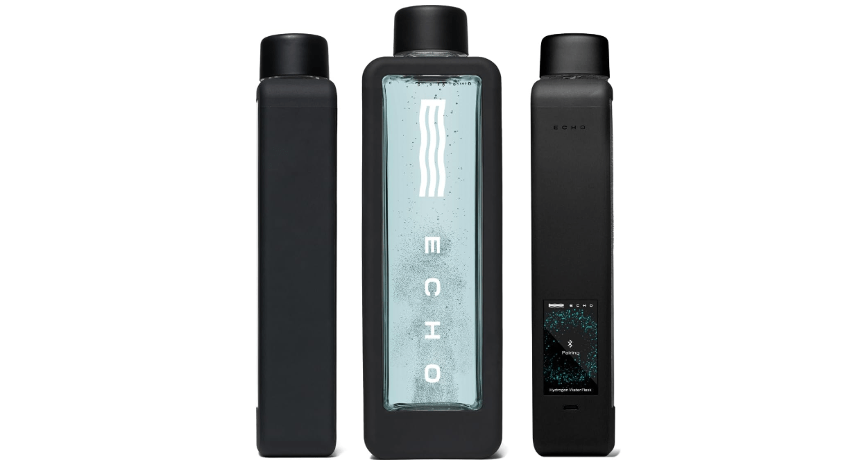Echo Flask Hydrogen Water Bottle - Active Hydration Solution with Water Intake Tracking & LCD Touch Screen - Compact & Convenient - Transparent Hydrogen Flask - 12 oz 