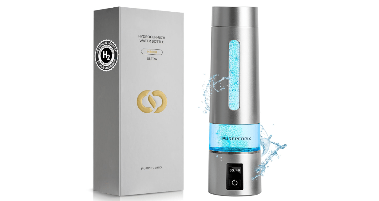 Hydrogen Water Bottle Generator - Up to 8100 PPB | Certified H2 Generator-Portable Alkaline Water Pitcher | 3 Hydrogen Modes| Platinum-Iridium Catalyst | Healthy Gift 