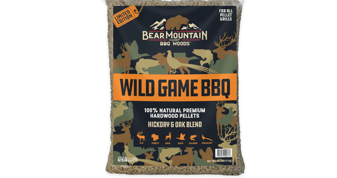 Bear Mountain Wild Game BBQ, Hickory and Oak Blend Smoker Pellets, 20 Pounds 