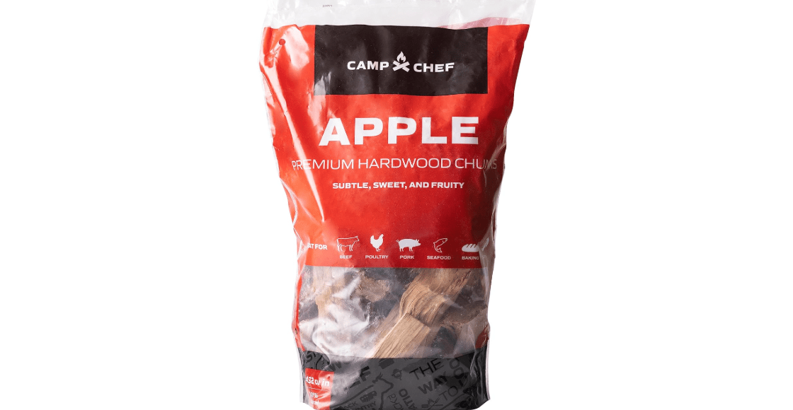 Camp Chef Premium Hardwood Chunks - Wood Chunks for Smoking & Outdoor Grilling - Compatible with Pellet Grills, Smokers & Barbecues - Made in The USA - Apple, 432 cu in 