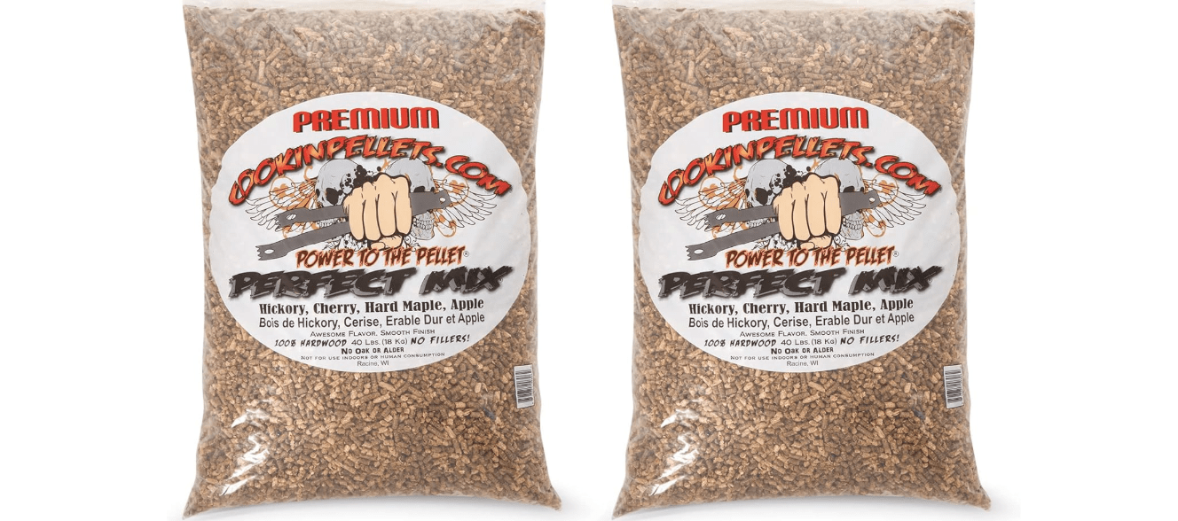 CookinPellets 40PM Perfect Mix All-Natural Hickory, Cherry, Hard Maple, and Apple Grill Smoker Smoking Hardwood Wood Pellets, 40 Lb Bag (2 Pack) 