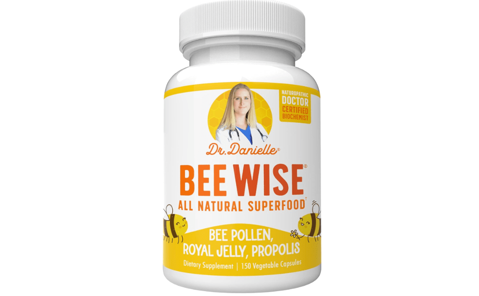Dr. Danielle's Bee Wise - Bee Pollen Supplement - Bee Well with Royal Jelly, Propolis, Beepollen in 4 Daily Bee Pollen Capsules
