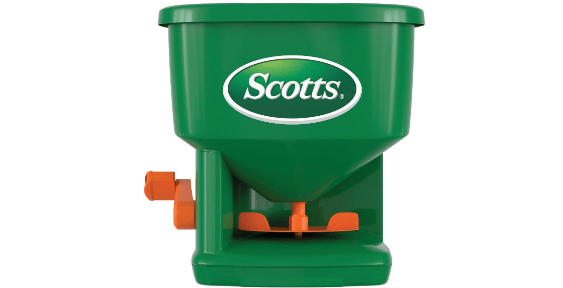Scotts Whirl Hand-Powered Spreader for Grass Seed, Fertilizer, Salt, Ice Melt, Handheld Spreader Holds up to 1,500 sq. ft. Product 