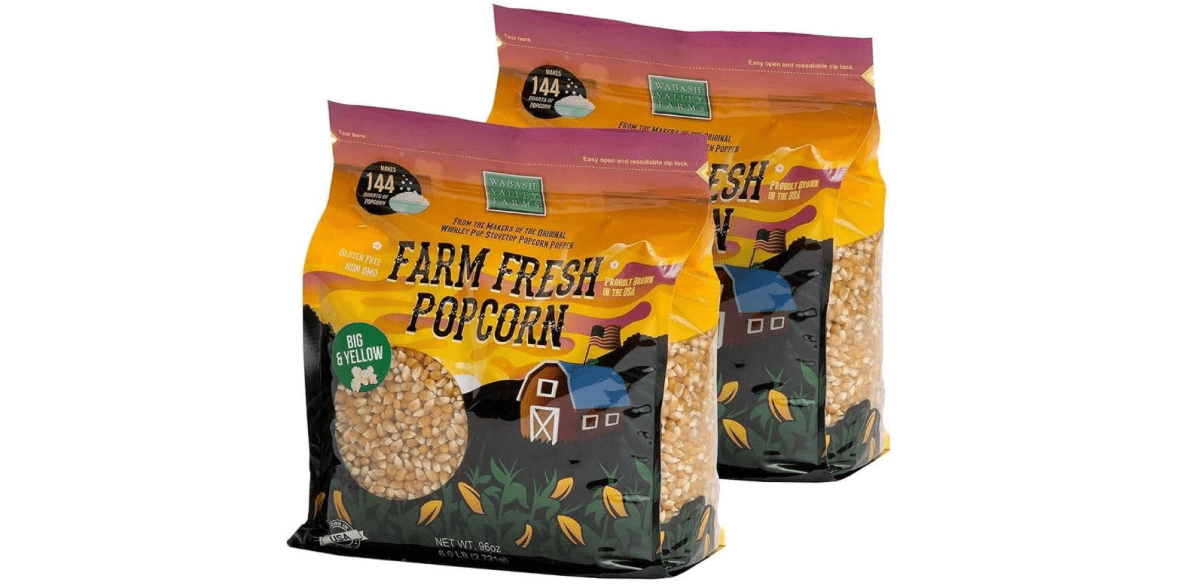 Wabash Valley Farms Popcorn Kernels - Big and Yellow Popcorn Kernels, Non-GMO Popcorn (6 lb -2 Pack) 