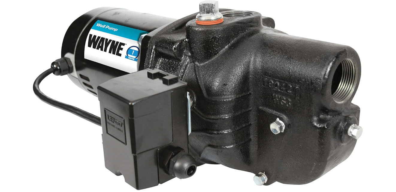 WAYNE SWS100-1 HP Cast Iron Shallow Jet Well Pump - Up to 513 Gallons Per Hour - Heavy Duty Shallow Well Pump 