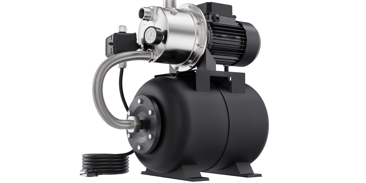 Aquastrong 1.6 HP Shallow Well Pump with Pressure Tank, NSF Certified, 1320 GPH, 115V, Stainless Steel Irrigation Pump, Automatic Water Booster Jet Pump for Home, Garden, Lawn 
