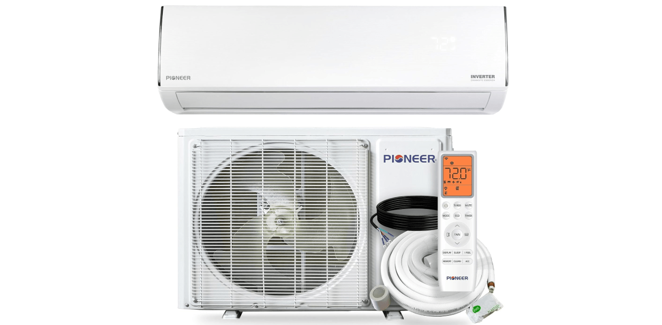 Diamante Essenza 35,000 BTU 17 SEER2 230V High-Wall Ductless Mini-Split Air Conditioner Inverter Heat Pump with 16 Ft. Kit 