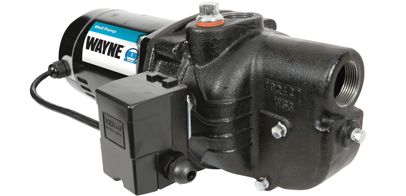 WAYNE SWS100-1 HP Cast Iron Shallow Jet Well Pump - Up to 513 Gallons Per Hour - Heavy Duty Shallow Well Pump 