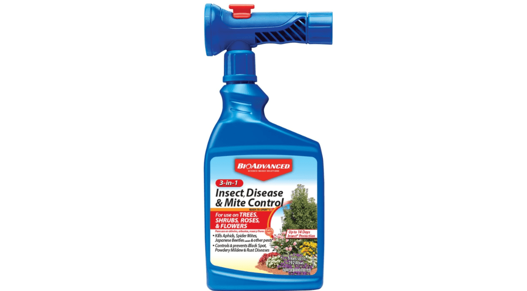 BioAdvanced 3-in-1 Insect and Mite Plant Bug Spray, Pest Control Ready-to-Spray 32 oz, Disease Control 