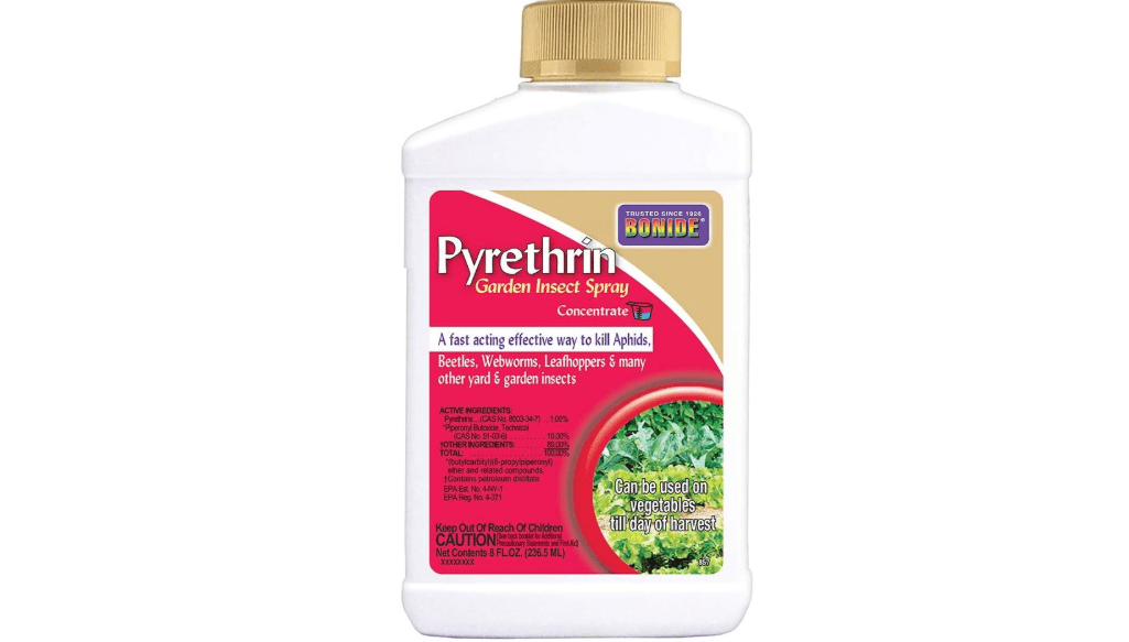 Bonide Pyrethrin Garden Insect Spray Concentrate, 8 oz Ready-to-Mix Fast Acting Insecticide for Outdoor Garden Use 