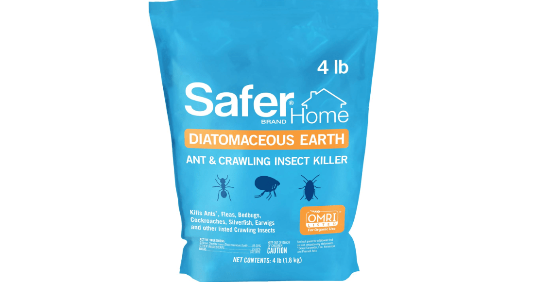 Safer Home Diatomaceous Earth 4 lb Organic OMRI DE - Cockroach Killer Indoor Home & Bed Bug Killer, Kills Flea, Ant, Silverfish, Earwig & Crawling Insects, SH51703 