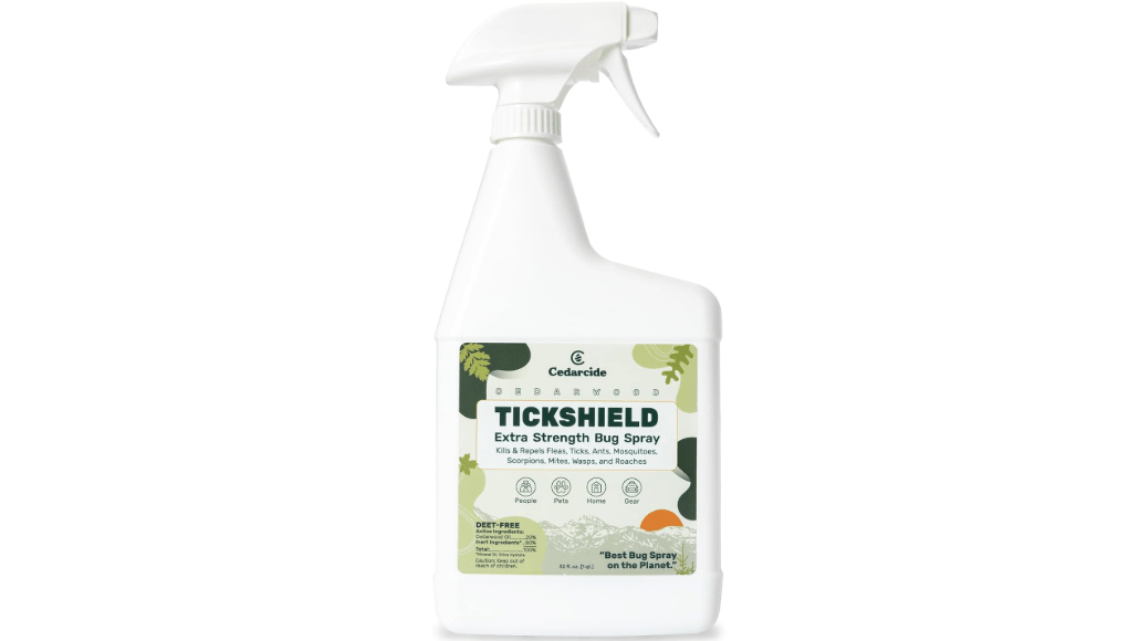 Cedarcide Extra- Strength Tickshield | Deep Woods Cedar Oil Tick & Mosquito Repellent Spray Kills & Repels Ticks, Fleas, Chiggers and Mosquitoes| For People & Pets | Natural Essential Oils | Quart 