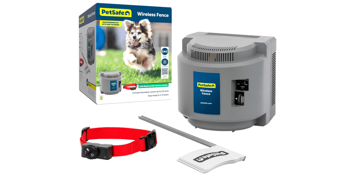 PetSafe Wireless Pet Containment System - Original Wireless Electric Fence for Dogs - from The Parent Company of Invisible Fence Brand - Covers Up to 1/2 Acre - for Pets 8lb+
