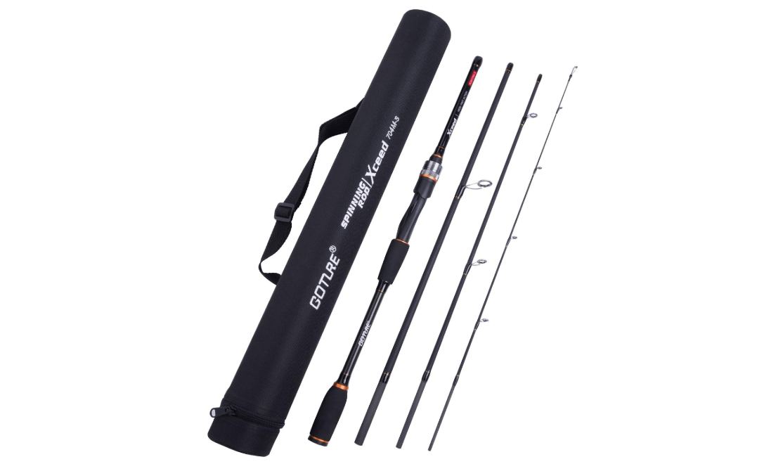 Goture Travel Fishing Rods, 4 Piece Fishing Pole with Case/Bag, Casting/Spinning Rod,Ultralight Fishing Baitcasting Rod 7ft for Saltwater Trout, Bass, Walleye, Pike
