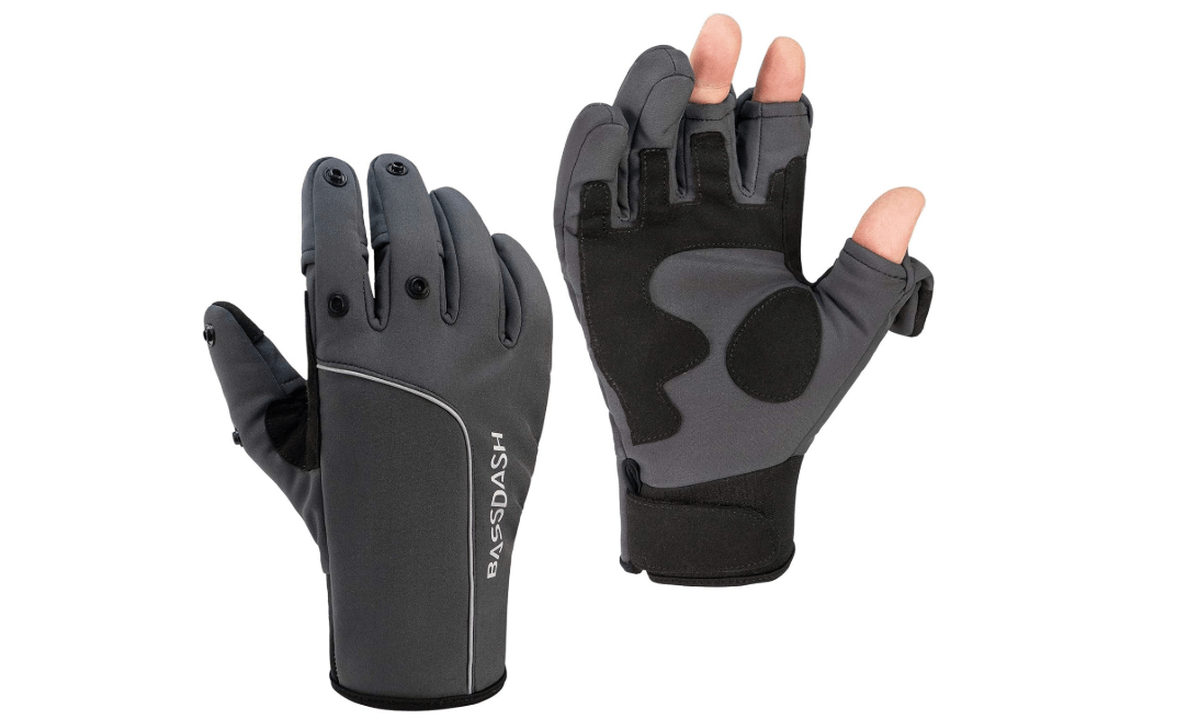 BASSDASH WintePro Insulated Fishing Gloves Water Repellent with Fleece Lining Cold Weather Winter Gloves for Men Women Ice Fishing Hunting Photography Hiking

