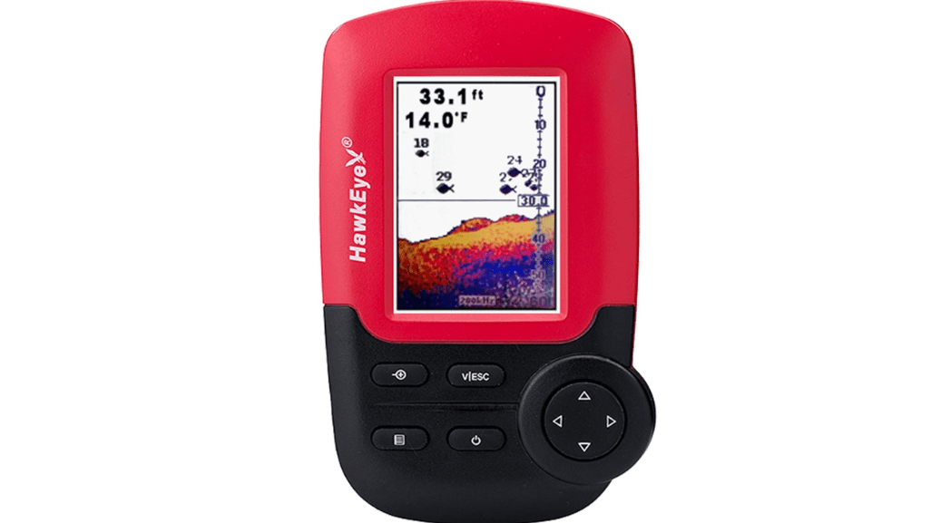 HawkEye Fishtrax 1C Fish Finder with HD Color Virtuview Display, Black/Red, 2" H x 1.6" W Screen Size
