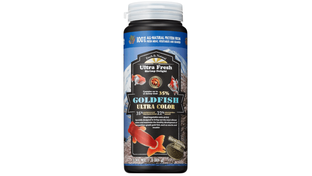Ultra Fresh Sinking Goldfish Food, Color Enhancing, Balanced Diet, All Natural Ingredients, Clear Water Formula, Slow Sinking Gold Fish Pellets, Goldfish Ultra Color (4.6 oz)
