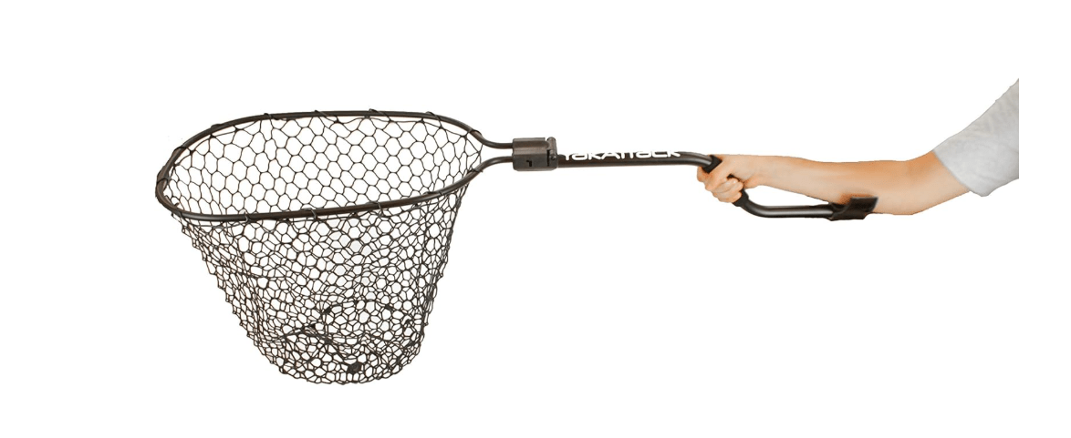 YakAttack Leverage Landing Net - Size & Style Options | Folding Kayak Fishing Net with Forearm Grip | Full Rubber Netting | Collapsible & Track Mount Compatible | Compact Design - Stability & Control

