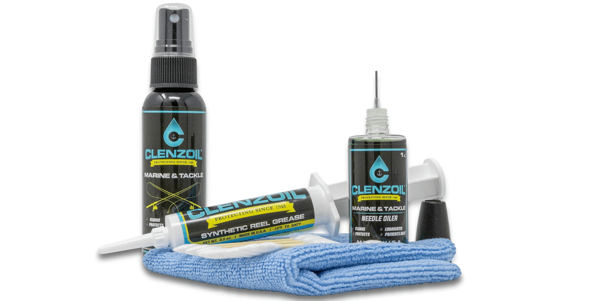 CLENZOIL Marine & Tackle Reel Care Kit - with Fishing Reel Oil & Grease - All-in-One Cleaning Kit - for Freshwater & Saltwater Reels - Fish Reel Maintenance Kit
