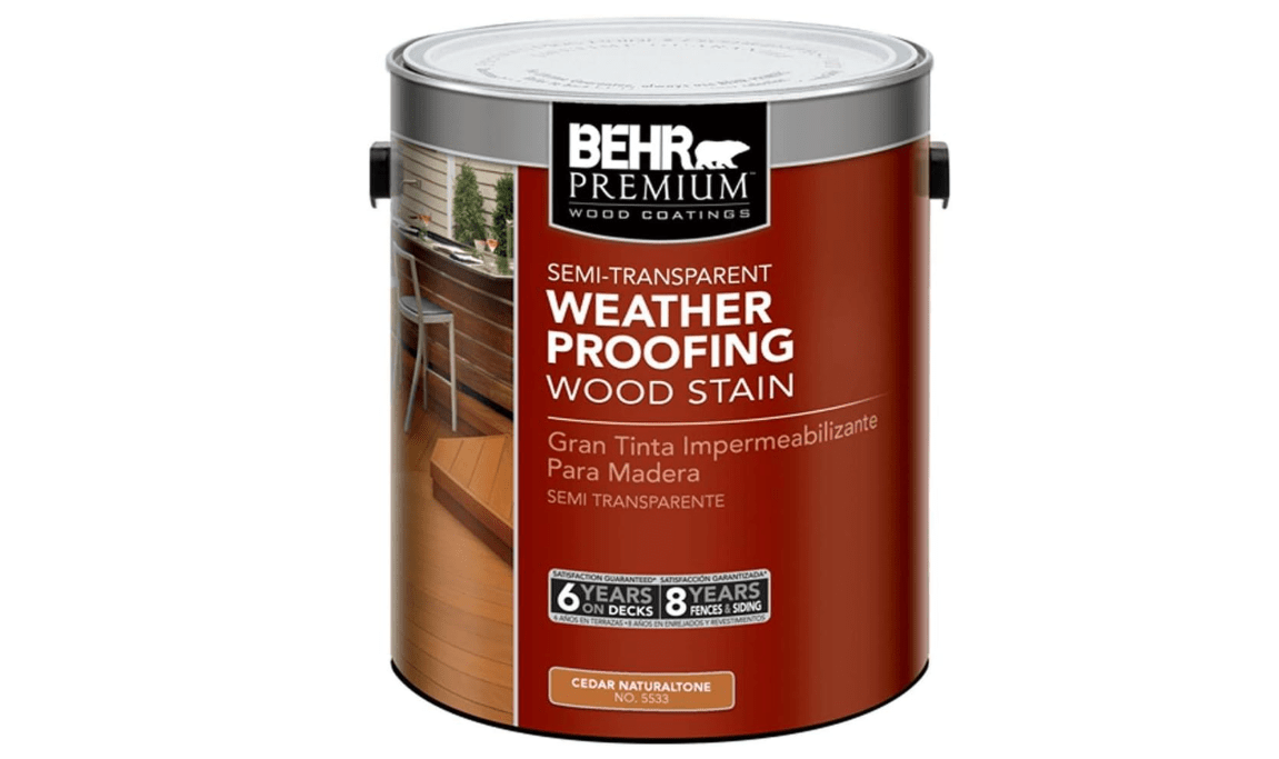 BEHR PREMIUM 1 gal. #ST-533 Cedar Naturaltone Semi-Transparent Waterproofing Exterior Wood Stain and Sealer 553301