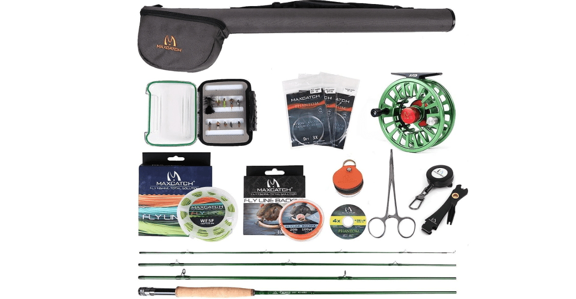 M MAXIMUMCATCH Maxcatch Premier Fly Fishing Rod and Reel Combo Complete 9' Fishing Outfit
