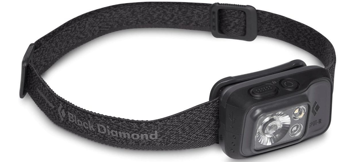 BLACK DIAMOND Spot 400-R Rechargeable LED Headlamp, Waterproof and Dimmable for Camping, Hiking, Running, Hunting, Work with Red Light Headlamp Mode
