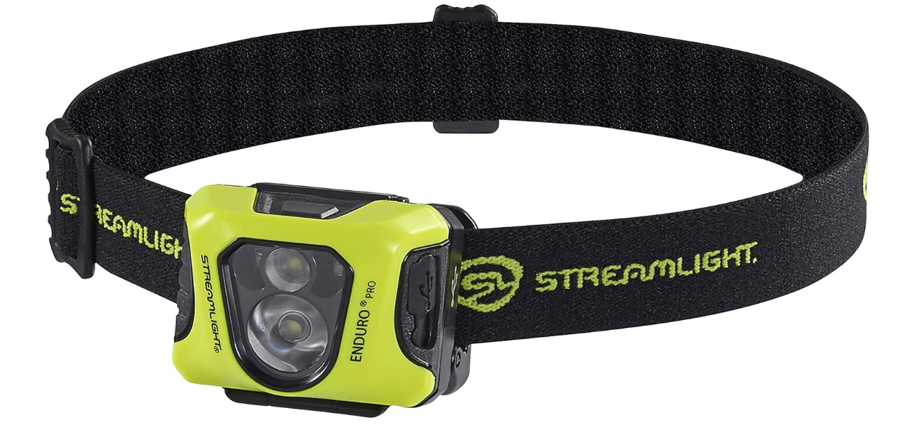 Streamlight 61435 Enduro Pro 200-Lumen USB Rechargeable LED Headlamp with Elastic Head Strap, and USB Cable, Yellow
